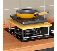 Expandable Microwave Shelf Heavy Duty Steel Bracket for Toaster Air Fryer 40x30cm(Yellow)