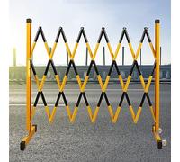 Expandable Mobile Barricade - 3.9FTx29.5FT Folding Safety Barrier with Wheels, Portable Driveway Security Gate, Industrial for Pedestrian Safety - Black & Yellow