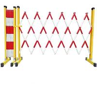 Expandable Mobile Barricade, Expandable Folding Traffic Barrier Multicolor 1.2x(2.5-8) m With Pulley System(1.2x7m)