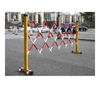 Expandable Mobile Barricade，Mobile BarricadePortable Water Filled Expanding Safety Barrier Gate Mobile Retractable Fence with Wheels Insulation (Color : Red, Size : 1.2x2.5m)