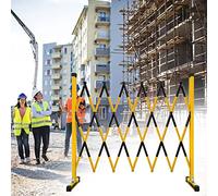Expandable Mobile Barricade Mobile Safety Expandable Metal Barricade, External& Internal Retractable Fence Stanchions with Casters, Traffic Barrier Gate for Bus Station,1.5mx5m/5ftx16.4ft