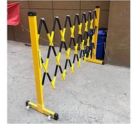 Expandable Mobile Barricade, Retractable Traffic Barricade FRP 25mm Pipe Yellow Black 1.2m Height 2.5-8m Width(1.2x5m)