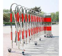 Expandable Mobile Barricade - Stainless Steel Retractable Traffic Barrier - Flexible Crowd Control Safety Fence for Events and Public Gatherings