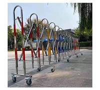 Expandable Mobile Barricade - Stainless Steel Retractable Traffic Barrier - Flexible Crowd Control Safety Fence for Events and Public Gatherings