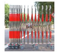 Expandable Mobile Barricade, Stainless Steel Telescopic Traffic Fence, Safety Construction Folding Barrier with Casters for Outdoor Road Garage(1.1m x 9m)