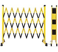 Expandable Mobile Barricade, Traffic Safety Barricade Gate With Wheels Multicolor 1.2x(2.5-8) m(Yellow Black,1.2x8m)