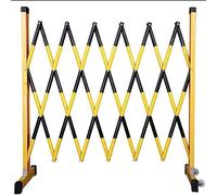 Expandable Mobile Barrier 1.2x8m Retractable Metal Barricade with Wheels Portable Outdoor Safety Fence Industrial Expandable Barrier in Black Color