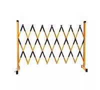 Expandable Mobile Safety Barricade - 6.6x3 ft Folding Pedestrian Barrier Gate with Wheels, Yellow & Black - Ideal for Outdoor Traffic Control, Industrial Security, Driveway Safety, Crowd Management