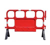 Expandable Mobile Safety Barricade, Yellow Plastic Guardrail for Construction, Road Safety Barrier, 2PCS Movable Warning Fence