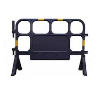 Expandable Mobile Safety Barricade, Yellow Plastic Guardrail for Construction, Road Safety Barrier, 2PCS Movable Warning Fence