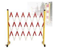 Expandable Mobile Safety Barrier - Easy Assembly Retractable Gate with Wheels for Driveway Construction Site Garage Road (Size: L 250 cm / 8.2 ft)