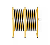 Expandable Mobile Safety Barrier - Folding Metal Retractable Security Barrier with Wheels for Construction Sites (Yellow 500 cm)