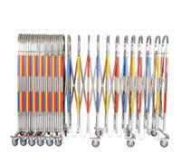 Expandable Mobile Safety Barrier, Interlocking Stainless Steel Expandable Barricade With Wheels 1.1m x 2.5-10m(1.1m x 6m/3.6ft x 19.7ft)