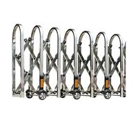 Expandable Mobile Security Barricade, 90.2 cm High, Retractable Traffic Folding Gate, Portable Driveway Fence for Outdoor Construction, Silver, 4 x 0.9 m
