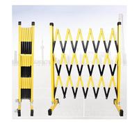 Expandable Mobile Security Gate with Casters 19.6FT Retractable Metal Fence for Construction Driveway & Event Safety - Yellow & Black Barrier (300cm/9.8FT)