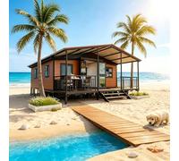 Expandable Modern Modular Container House, Steel Frame Prefab Cabin With Windows, Portable Workspace & Storage Solution For Outdoor Use, Farm, And Construction