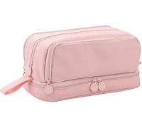 Expandable Pencil Case, Large Capacity Pencil Cases with Compartments, Portable Pencil Case Large School Stationery Organizer, for Boy and Girl (Pink)