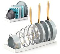 Expandable Pots lid and Pans Holder Rack with 7 Adjustable ,White(1pcs)