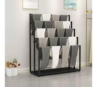 Expandable PullOut Trouser RackRemovable Wardrobe Storage Solution 5Layer Metal Scarf Display Stand SpaceSaving Rolling Trolley Black 150 * 40 * 150cm