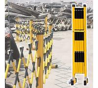 Expandable Retractable Barricade Stanchions - Portable Folding Security Gate for School, Mobile Parking Barriers, Driveway & Garage Construction (1.2m x 4m)