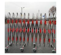 Expandable Retractable Barrier - Mobile Folding Steel Safety Gate Adjustable Portable Driveway Barrier with Wheels for Outdoor Garage Security