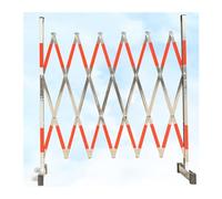 Expandable Retractable Traffic Barricade, Portable Metal Fencing with Casters, Flexible Outdoor Obstacle Guardrail for School, Garage, Driveway & Farmland Safety