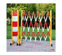 Expandable Retractable Traffic Barrier - Industrial Mobile Safety Fencing for Construction, Subway, Bus Stops - 119.4 x 299.7 cm, Red Barricade, Portable Safety Solution