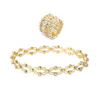 Expandable Ring Bracelet Folding Retractable Adjustable Transform Bracelet Ring Rose Statement Ring Jewelry Gifts Christmas Gifts Stocking Stuffers, Metal, No Gemstone