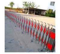 Expandable Road Barricade, Portable Retractable Mobile Traffic Barriers, 201 Stainless Steel Safety Barrier Movable Road Fence with Casters for Outdoor Road Garage(1.1m x 5m)