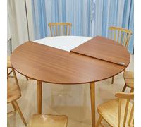 Expandable Round Dining Table - 200cm 4-Section Folding Outdoor Table Seats 10-20 People Yellow Teak Wood Ideal for Parties & Events Durable & Stylish Design