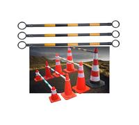 Expandable Safe Cone Bar - Adjustable 3ft-6.5ftRoadwor & Parking Control - 10PCS Yellow 1.25m-2m (4.1ft-6.56ft) for Enhanced Visibili & Safe