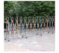 Expandable Security Barricade, Heavy-Duty Retractable Fence with Wheels for Driveway, Road Traffic Control and Crowd Management