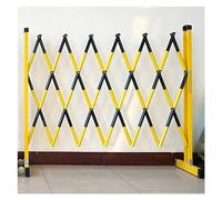 Expandable Security Folding Parking Driveway Fence - Outdoor Retractable Scissor Gate, Yellow & Black, 11.5x3.9ft, Durable Barrier for Safety & Privacy