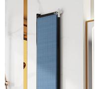 Expandable Shower Curtain Rods for Bathroom - No Drill with Waterproof Folding Shower Curtains Magnets, Linen Material, Angle Adjustable, for RV, Clothing Store(Blue,150-180 cm/59.1-70.9 in)