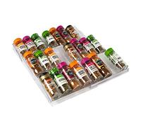 Expandable Spice Rack Drawer Organiser | Adjustable Kitchen Spice Rack | Transparent Tiered Kitchen Cupboard Organizer | Herbs and Spices Jars Storage for Kitchen | Pukkr