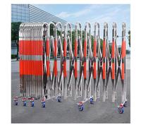 Expandable Stainless Steel Barricade Gate with Wheels, Folding Mobile Safety Fence for Crowd Control, Traffic, Outdoor Events, School Safety (1.1x8m)