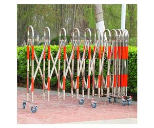 Expandable Stainless Steel Barrier Flexible Roll-Up Entrance Gate for Crowd Control Safety Door for Events Schools and Shopping Centers Silver 1.5 x 5m (4.9 x 16.4ft)