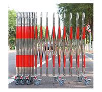 Expandable Stainless Steel Retractable Traffic Fence - Mobile Safety Barrier Gate for Garages, Schools, Malls - Red & Silver, 1.5x8m Emergency Crowd Control