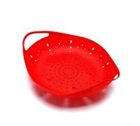 Expandable Steamer Basket for Home Kitchen Use - Flexible Silicone Construction for Steaming Veggies Dumplings and More (red)