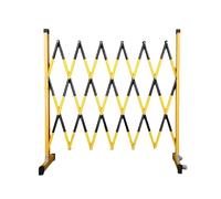 Expandable Steel Security Gate3.5m Retractable Folding Electric Barrier with Wheels for Traffic Control & ManagementBlack 200cm/6.5FT HeavyDuty Safety Gate
