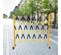 Expandable Traffic Barricade - Retractable Folding Safety Barrier, Portable Indoor/Outdoor Control Gate with Wheels for Crowd Management and Industrial Use