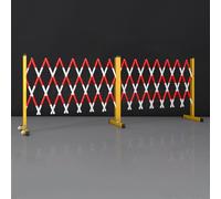 Expandable Traffic Barrier - Industrial Metal Mobile Safety Gate, Portable Fence with Wheels for Driveway Use, Easy to Retract, Durable FRP Material