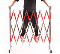 Expandable Traffic Barrier - Retractable Stainless Steel Outdoor Safety Fence Foldable Crowd Control Solution for Events and Public Spaces