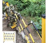 Expandable Traffic Ber System - 2 Pieces, Yellow-Black, 6m x 7m le Safe Fencing for Schools, Agriculture & Temporary Road Blockades
