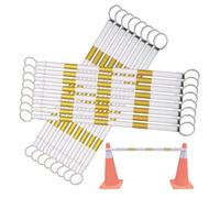 Expandable Traffic Cone Bar 47-78 In, 5pcs Reflective Safety Barricade For Road Construction, Adjustable Red And White Divider For Parking And Temporary Warning Yellow and White 16pcs