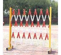 Expandable Traffic Fence with Casters, Retractable Road Guardrail & Garden Barrier, 26.2ft Safety Scissor Gate for Driveway & Construction Sites (H120CM)