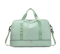 Expandable Travel Bag for Women, Sports Handbag, Fitness Bag, Large Capacity, One Shoulder Weekend Overnight Bag(Green)