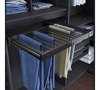 Expandable Trouser RackRemovable PullOut Wardrobe SpaceSaving Adjustable Hanging Rod Rolling Trolley for Multifunctional Storage