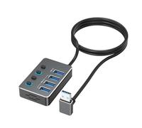 Expandable USB Splitter Adapter 4 Independently Ports USB3.0 and USB2.0 LED Indicators for Easy Device Management USB Splitter