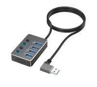 Expandable USB Splitter Adapter 4 Independently Ports USB3.0 and USB2.0 LED Indicators for Easy Device Management USB Splitter